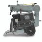 Walk-behind scraper with folding handle for versatility.
